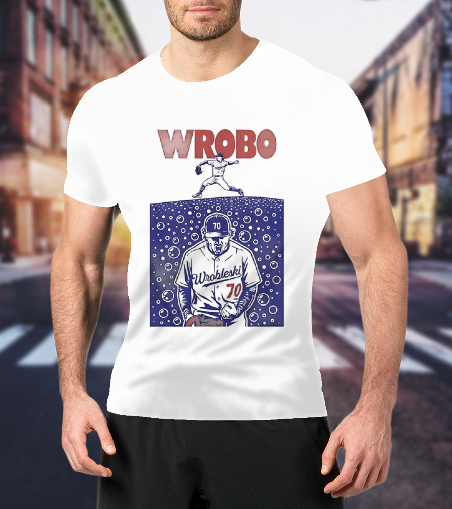Wrobo Shark Justin Wrobleski Los Angeles Dodgers Baseball T-Shirt