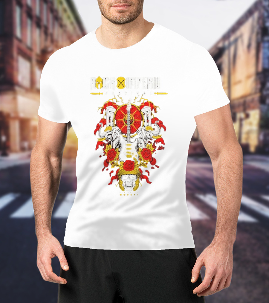 Rock Imperium Festival 2026 Skull Roses Elephants Guitar T-Shirt