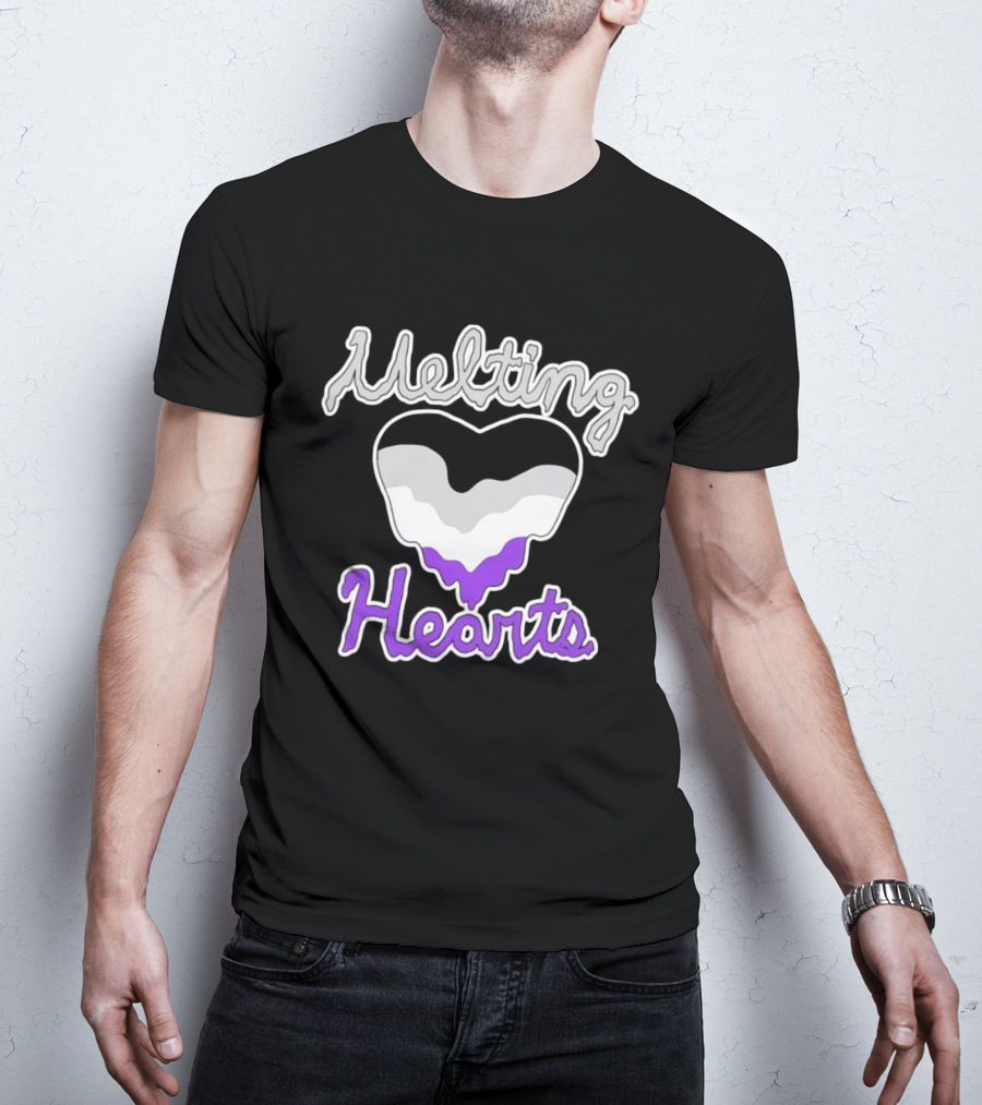 Melting Hearts Asexual Flag Colors Pride T-Shirt