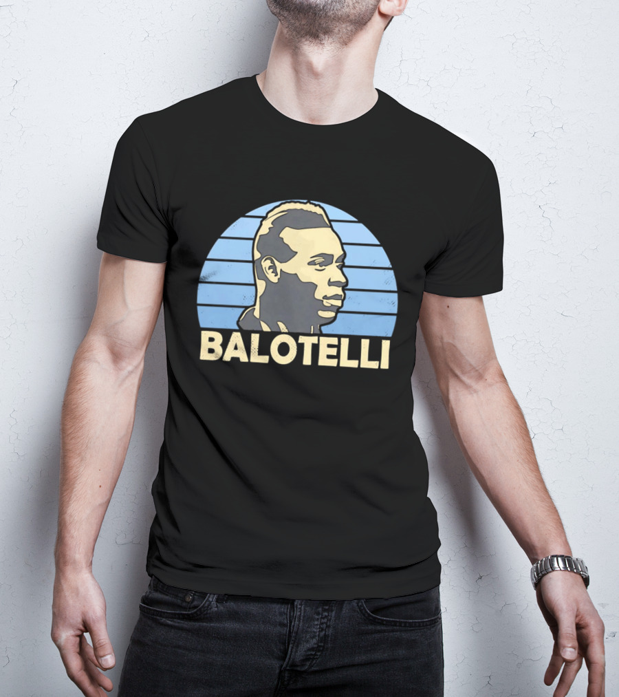 Balotelli Retro Style Italian Footballer Profile T-Shirt
