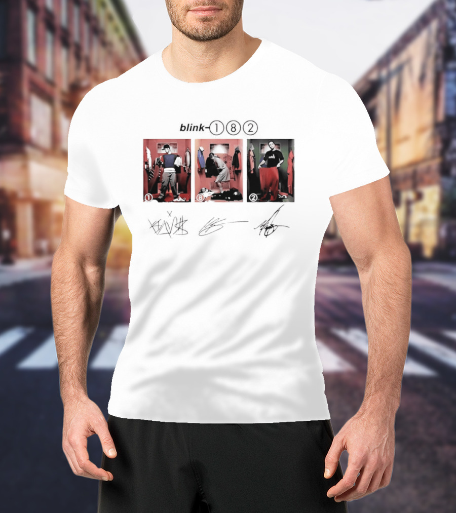 Blink 182 Trio Album Art With Autographs T-Shirt
