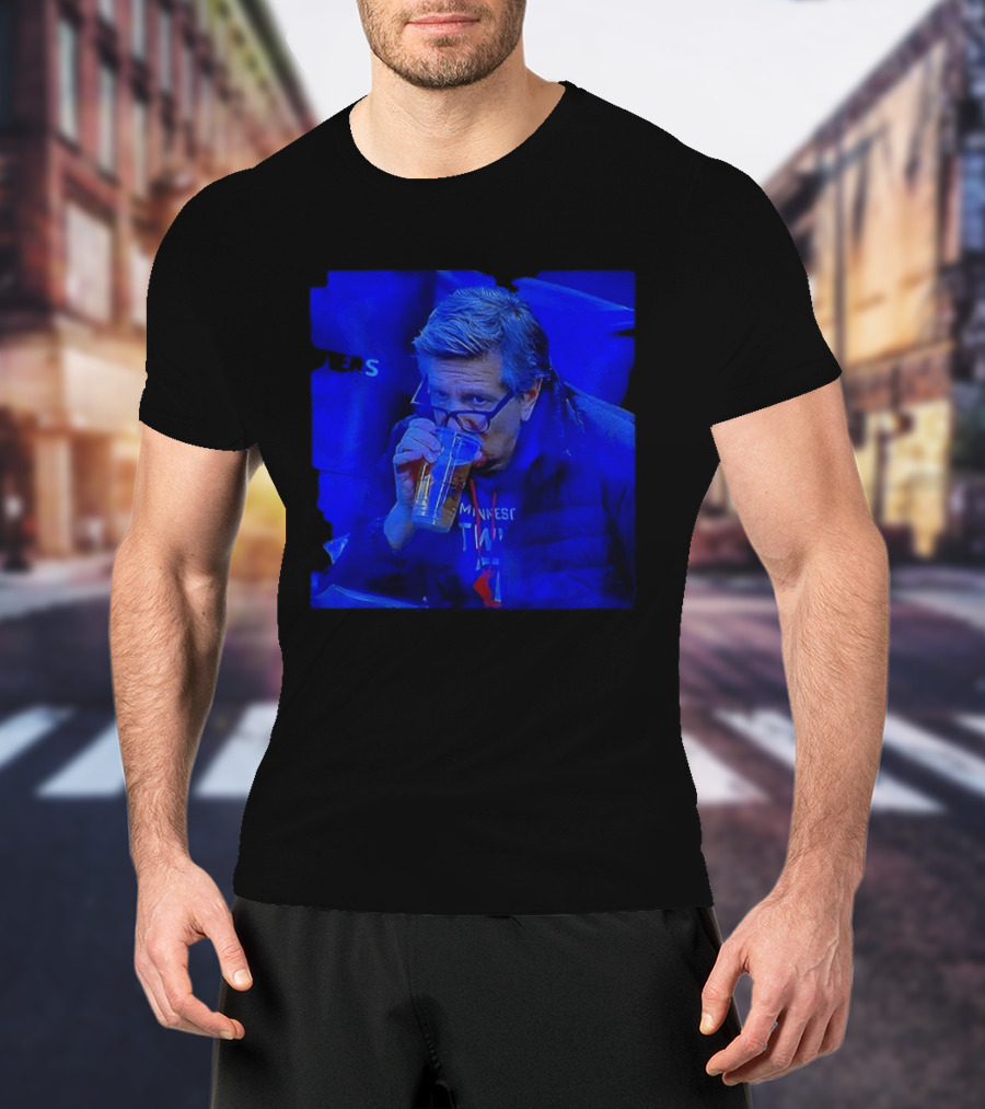Minnesota Timberwolves Chris Finch NBA Basketball Drinking Beer Image T-Shirt