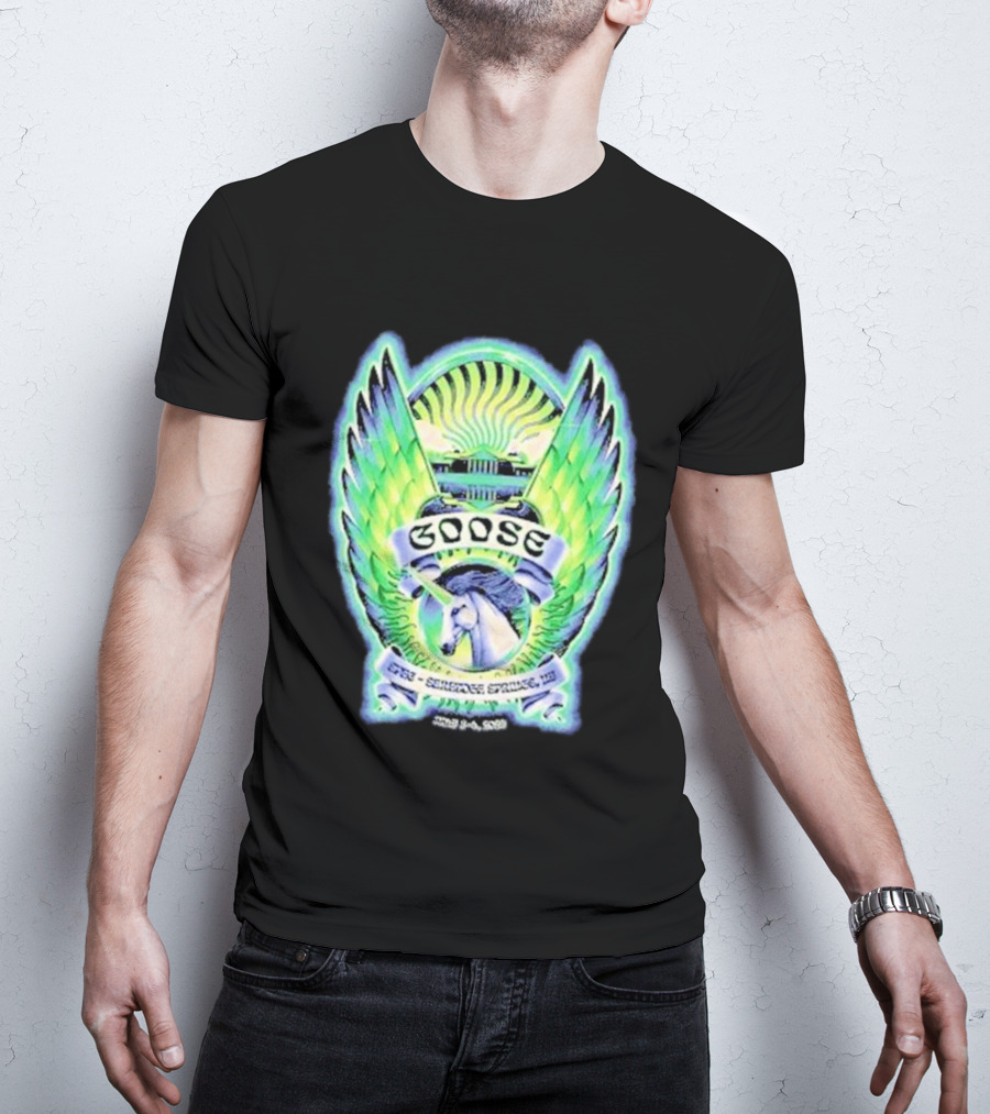 Goose The Band Saratoga Springs July 3 4 2026 Winged Horse New York Concert Tour T-Shirt