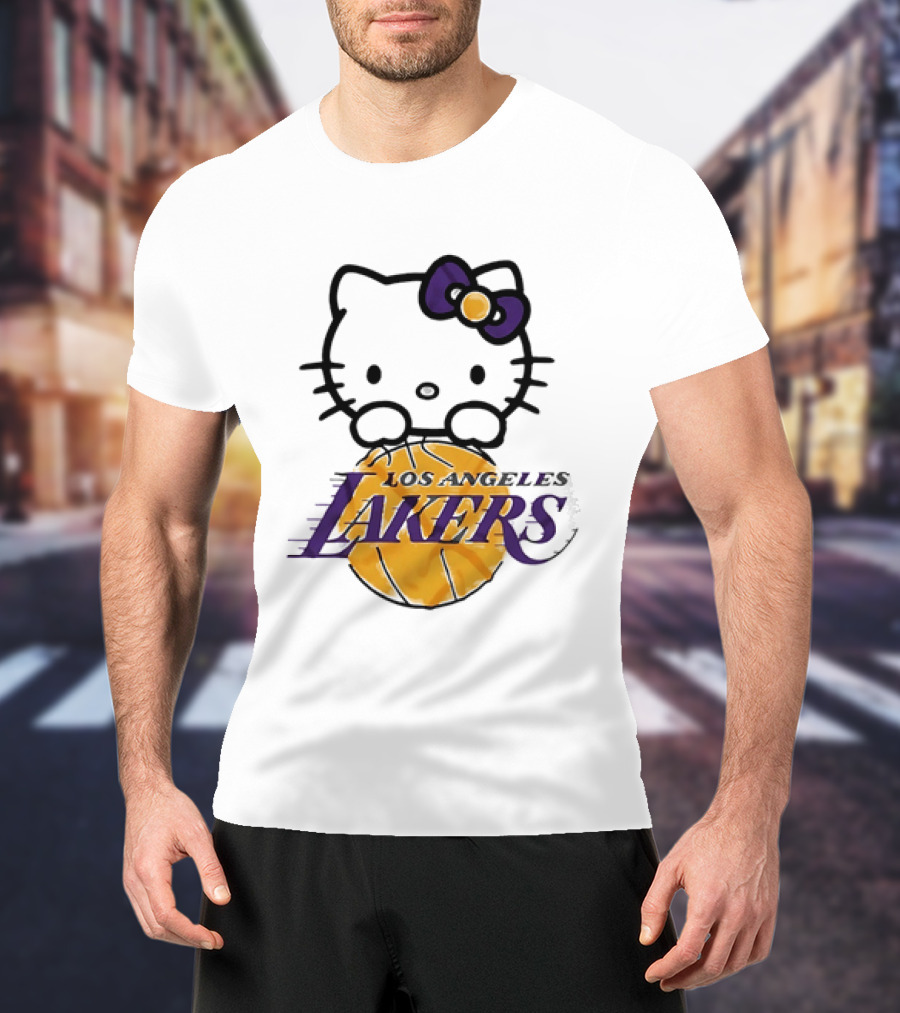 Hello Kitty Los Angeles Lakers Basketball Collaboration T-Shirt