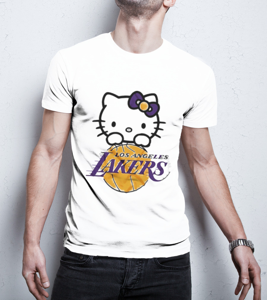 Hello Kitty Los Angeles Lakers Basketball Collaboration T-Shirt