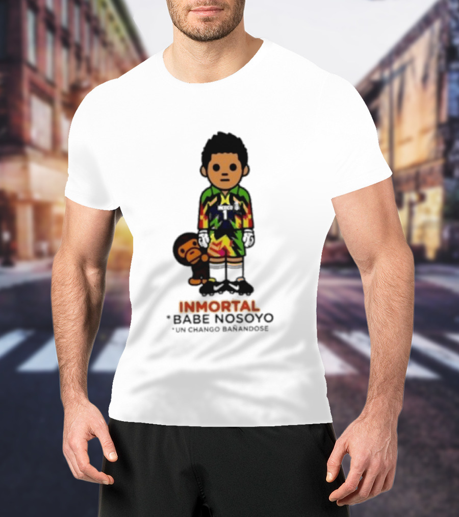 Jorge Campos Inmortal Babe Nosoyo Un Chango Bañandose Colorful Soccer Legend And Monkey T-Shirt
