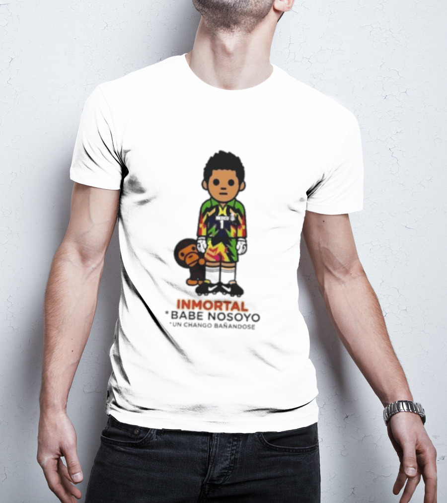 Jorge Campos Inmortal Babe Nosoyo Un Chango Bañandose Colorful Soccer Legend And Monkey T-Shirt
