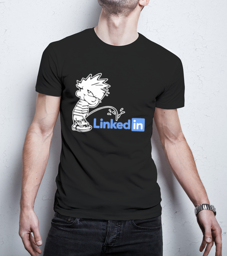 Calvin Pissing LinkedIn T-Shirt