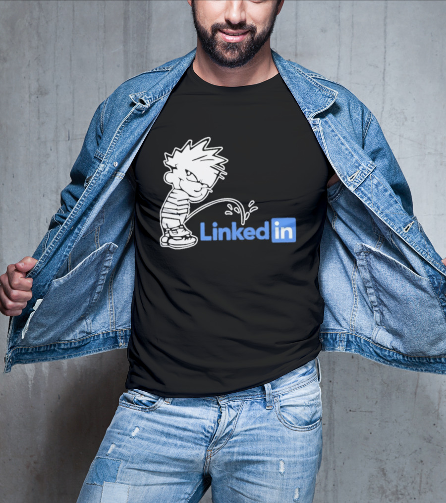Calvin Pissing LinkedIn T-Shirt