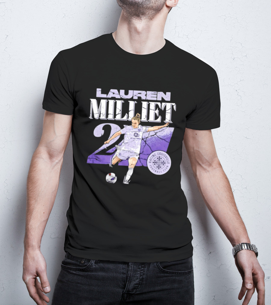 Lauren Milliet Racing Louisville FC 26 Soccer Player T-Shirt