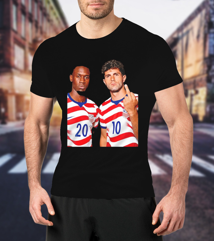 Christian Pulisic Folarin Balogun USMNT Soccer Iconic Gesture T-Shirt