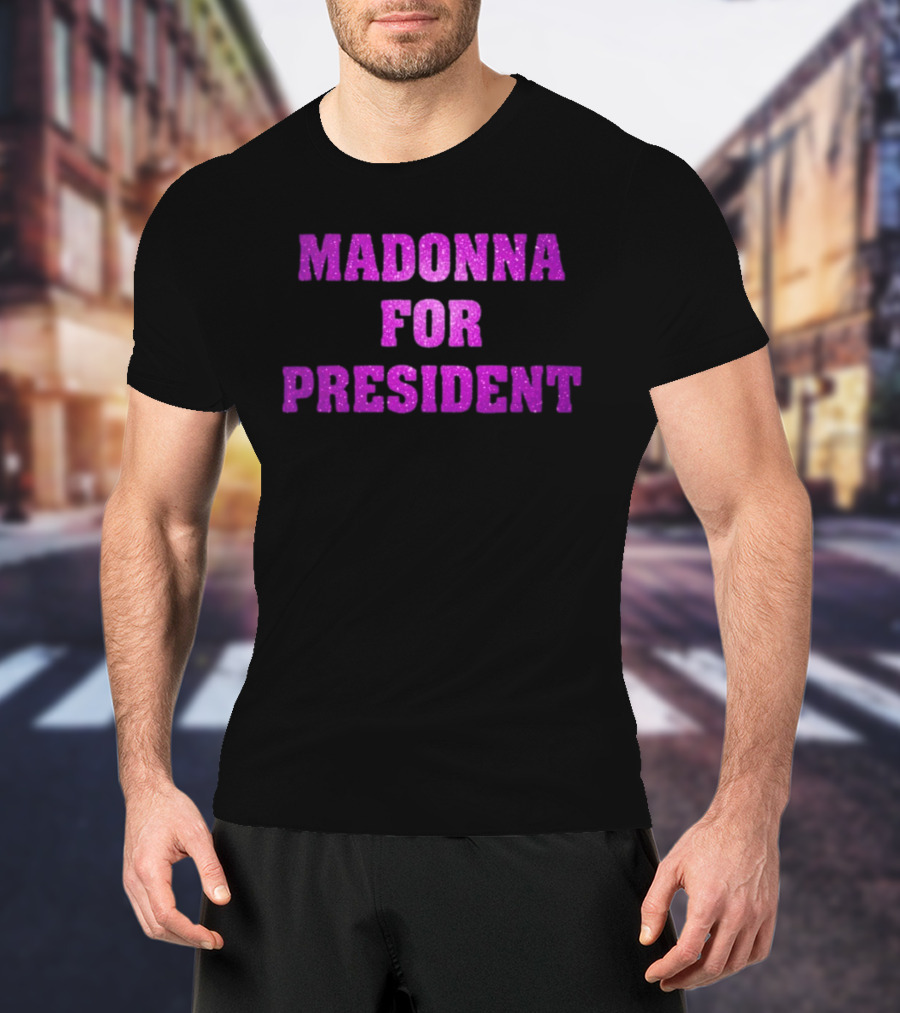 Madonna For President Glitter Purple T-Shirt