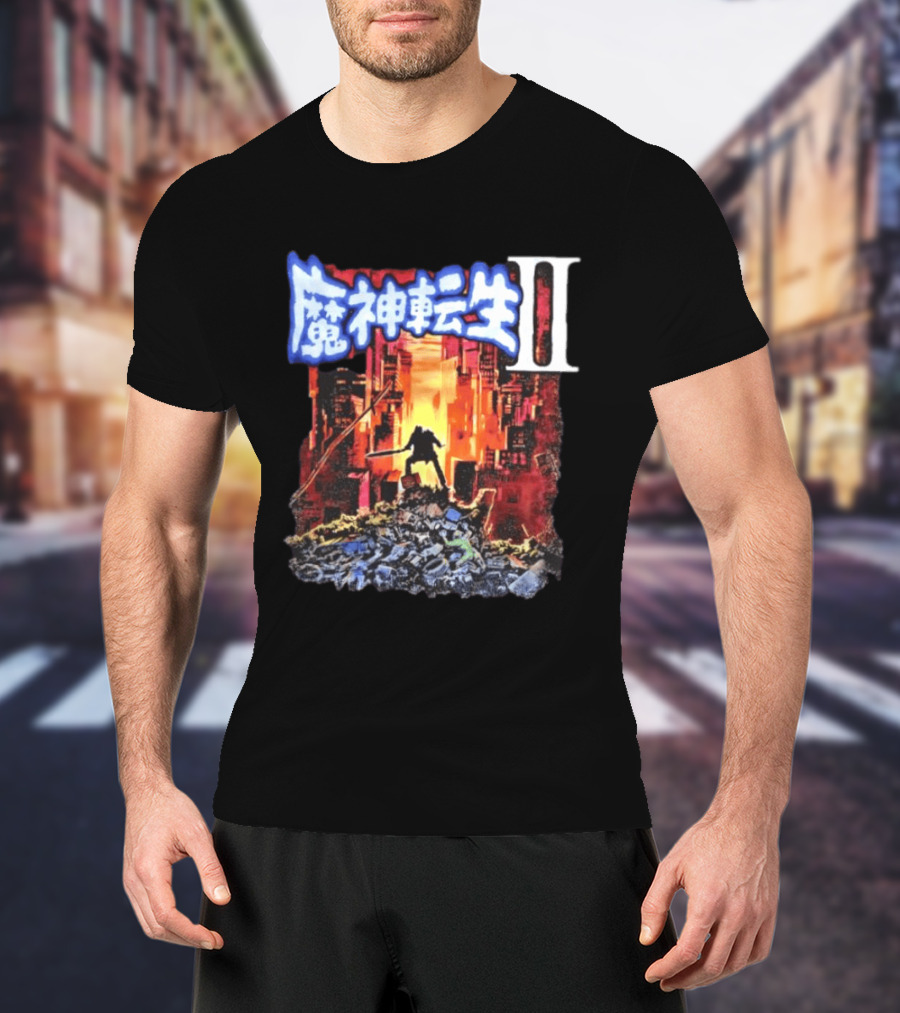Majintensei II Ronin Warrior In Post Apocalyptic Cityscape T-Shirt