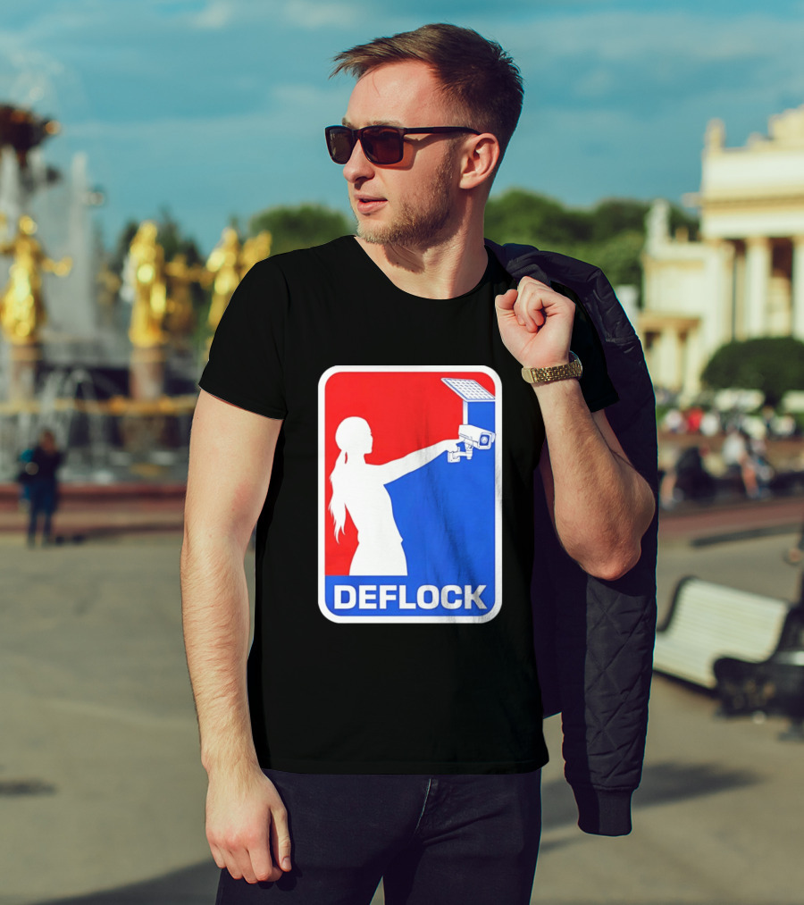 Deflock Woman Pointing At Security Camera T-Shirt
