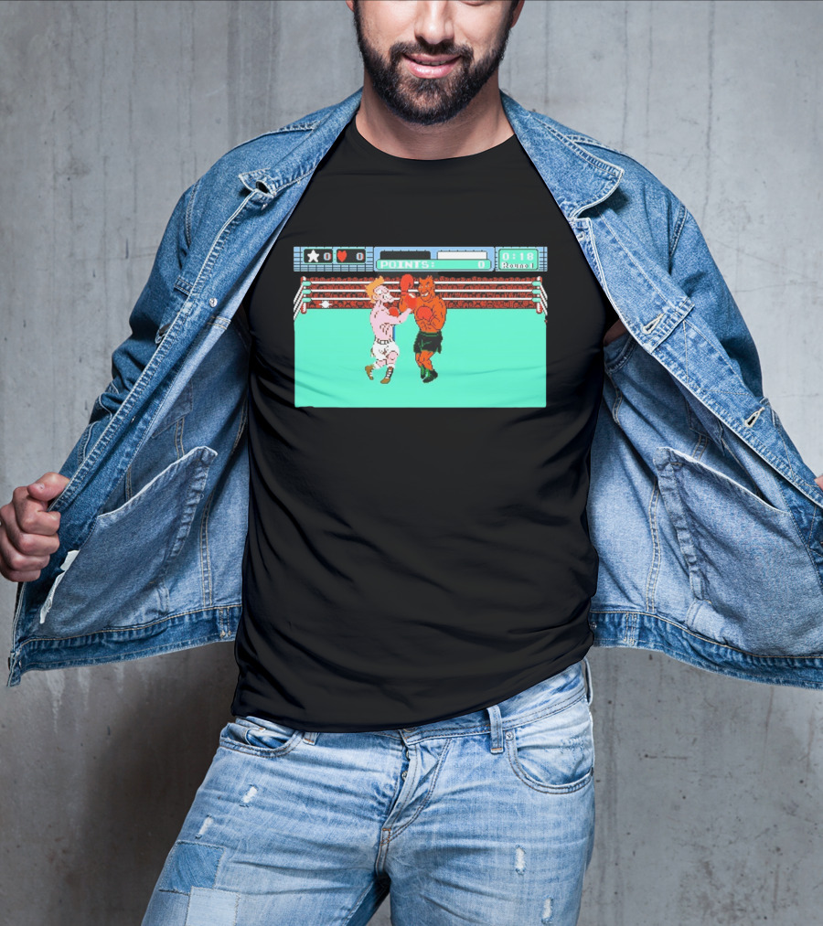 Punch Out NES Classic Mike Tyson Boxing Scene Retro 8 Bit Video Game T-Shirt