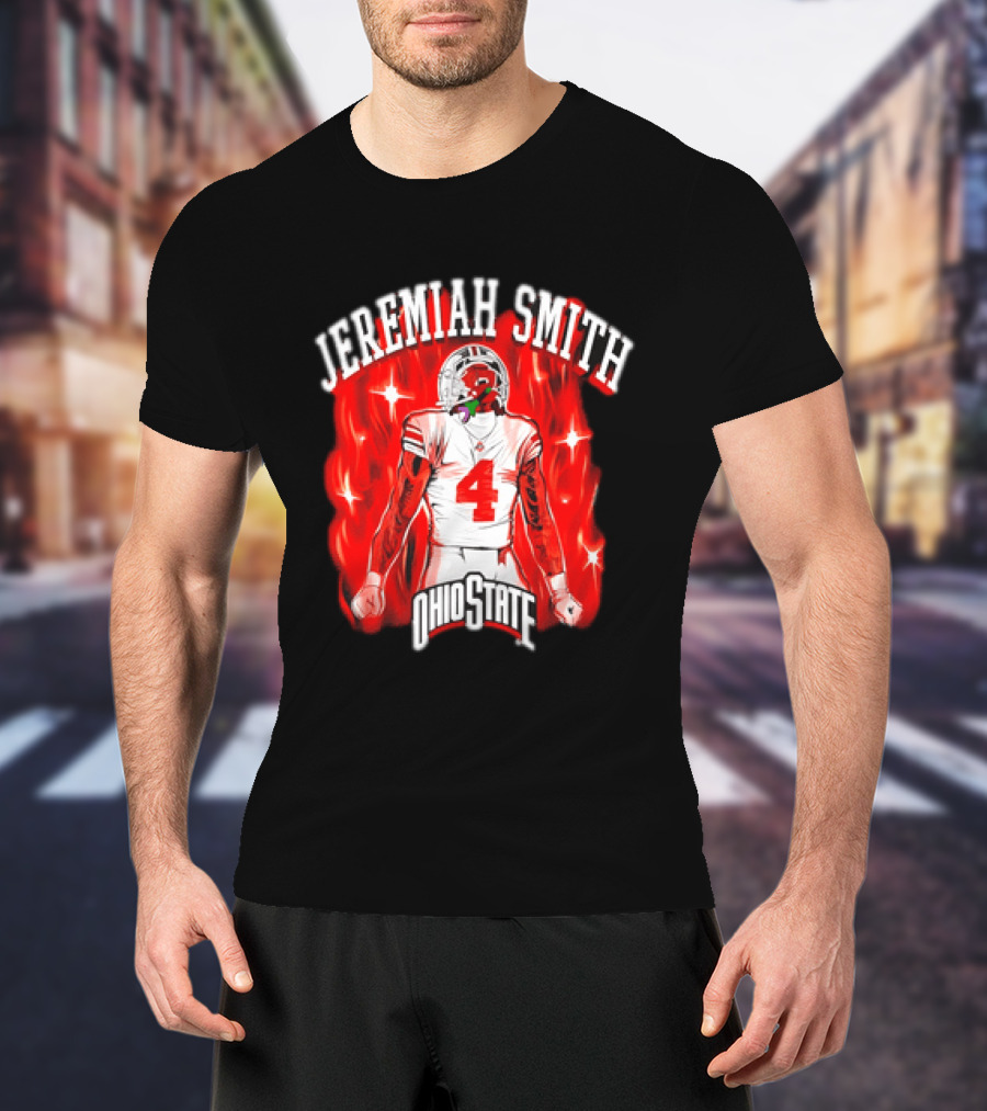 Jeremiah Smith Ohio State Buckeyes Number 4 Football Player T-Shirt