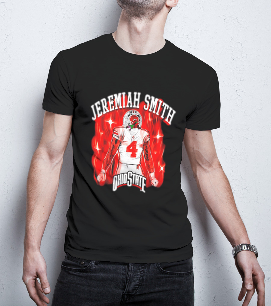 Jeremiah Smith Ohio State Buckeyes Number 4 Football Player T-Shirt
