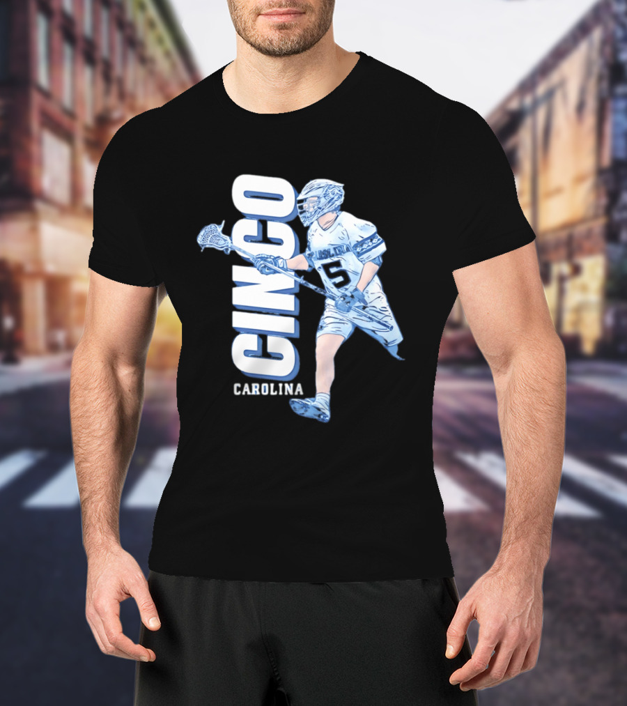 Cinco Carolina Peter Thomann Lacrosse Player Number 5 T-Shirt