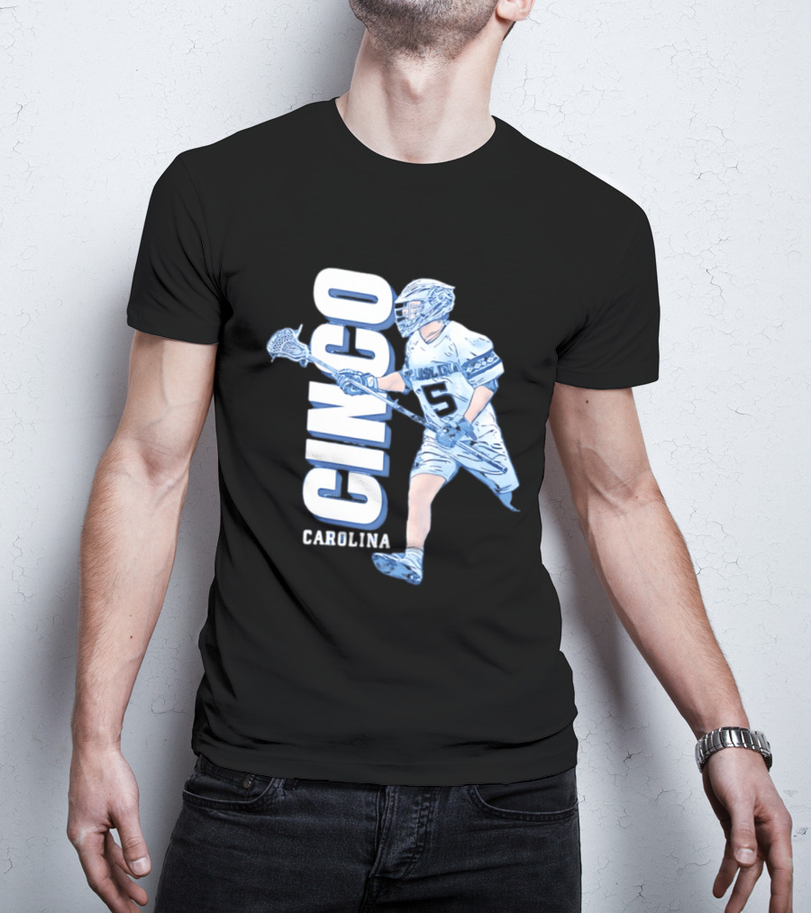 Cinco Carolina Peter Thomann Lacrosse Player Number 5 T-Shirt
