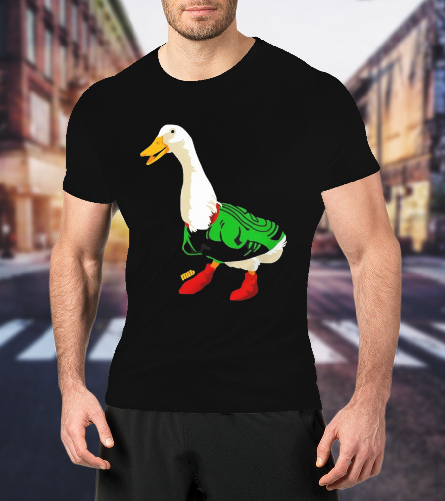 Y Si Si Duck Funny Quirky Cartoon Character In Bright Outfit T-Shirt