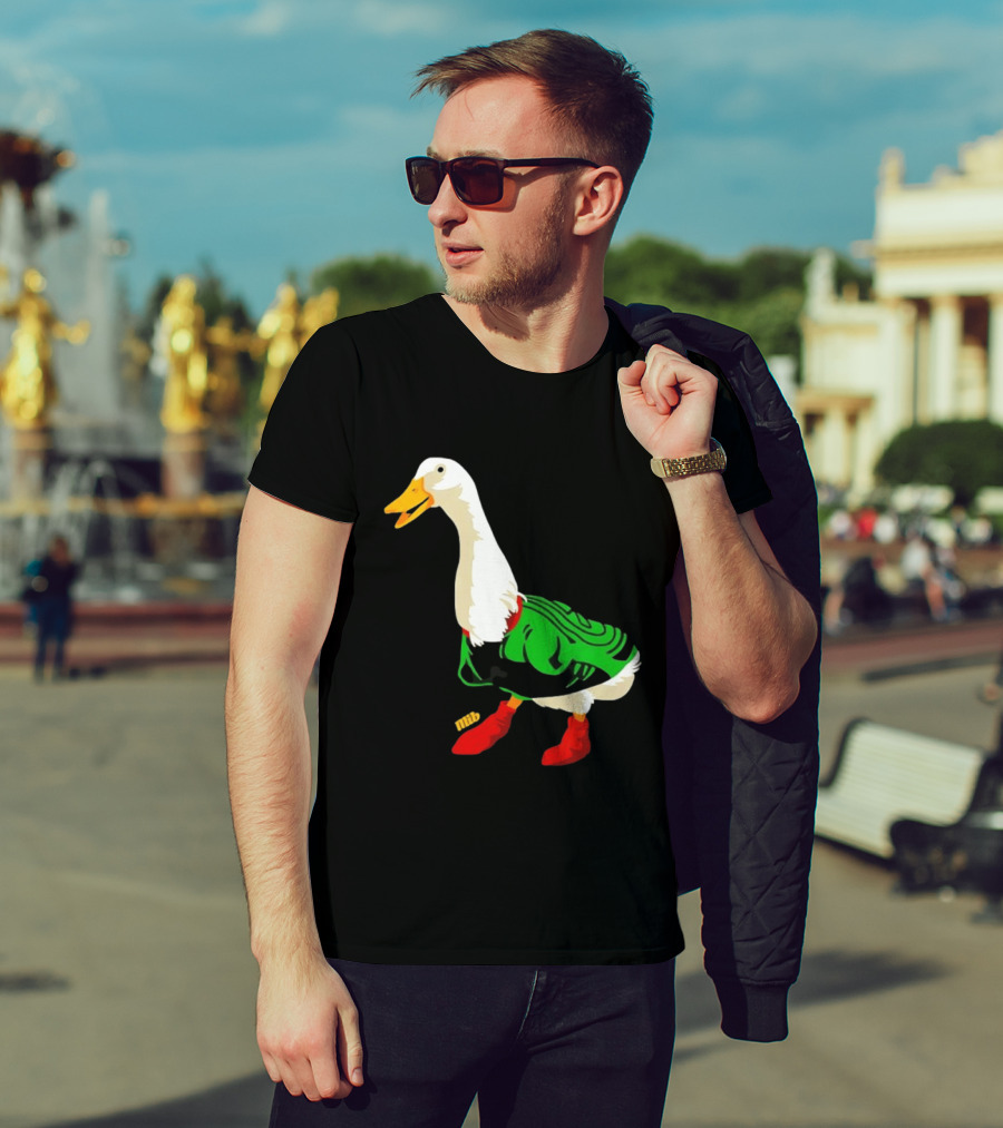 Y Si Si Duck Funny Quirky Cartoon Character In Bright Outfit T-Shirt