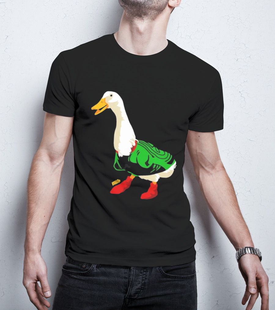 Y Si Si Duck Funny Quirky Cartoon Character In Bright Outfit T-Shirt