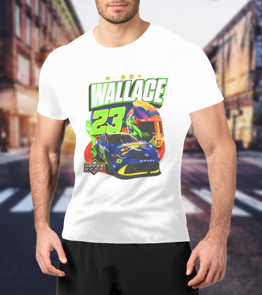 Bubba Wallace 23XI Racing Upper Deck Collectibles NASCAR Camry Helmet T-Shirt