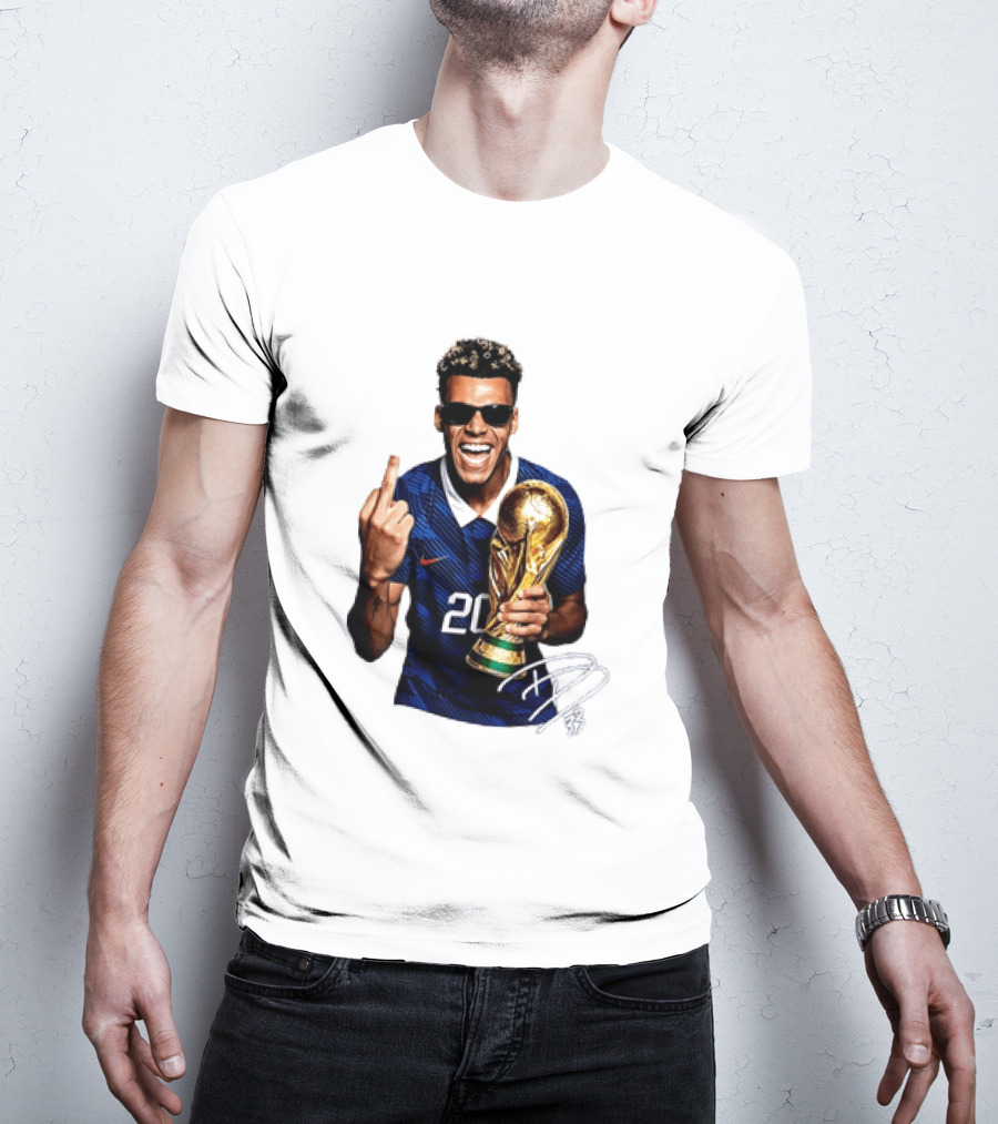 Desire Doue France National Team 20 Trophy Celebration Gesture T-Shirt