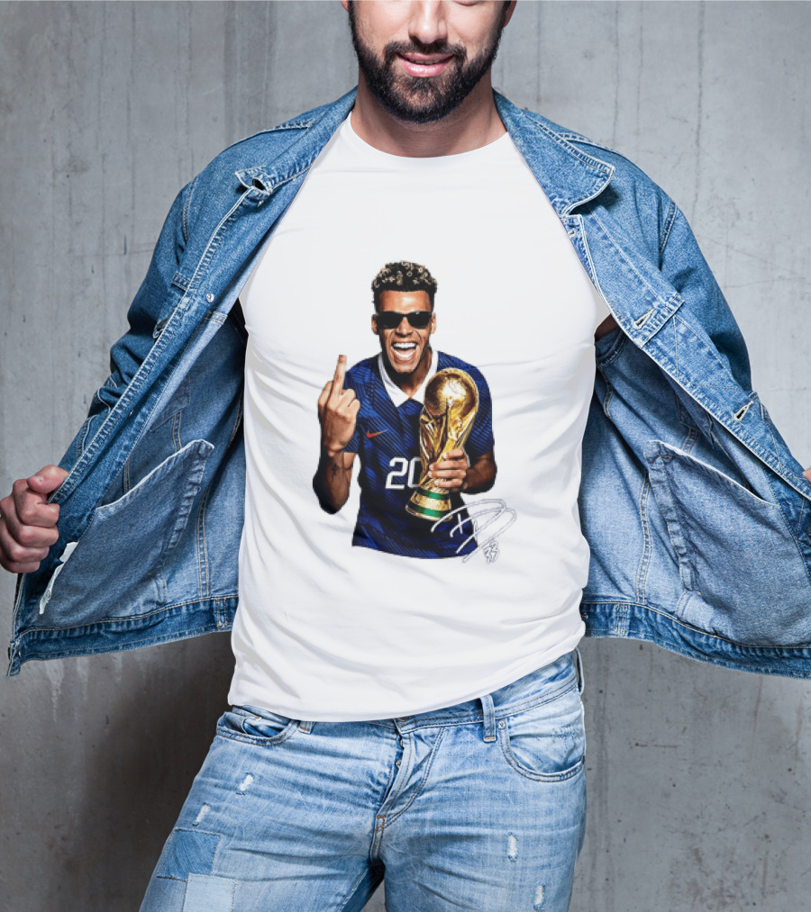 Desire Doue France National Team 20 Trophy Celebration Gesture T-Shirt