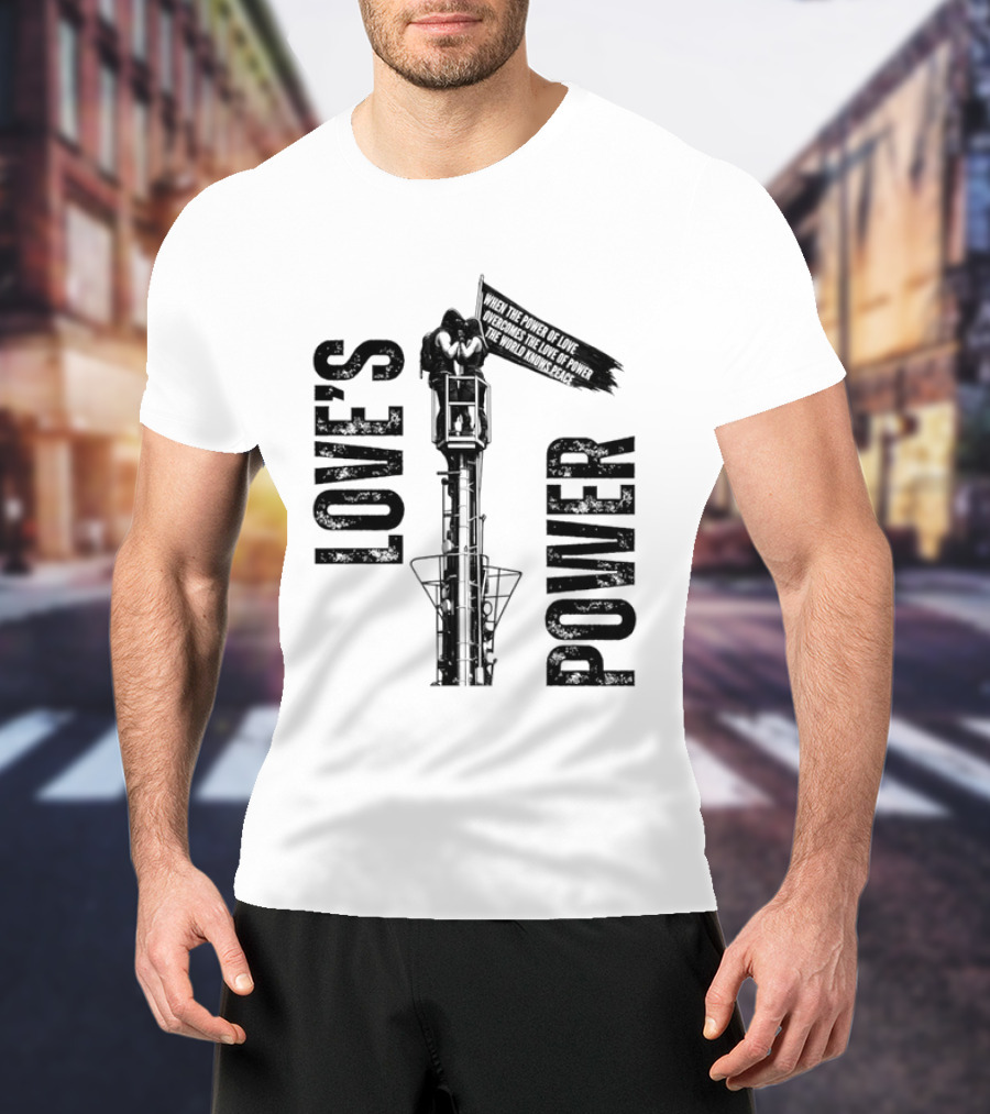 Love's Power Angela Nikolau And Ivan Beerkus Tower Embrace T-Shirt