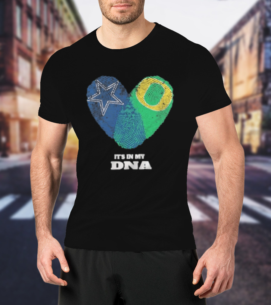 It's In My DNA Dallas Cowboys Oregon Ducks Heart Fingerprint T-Shirt