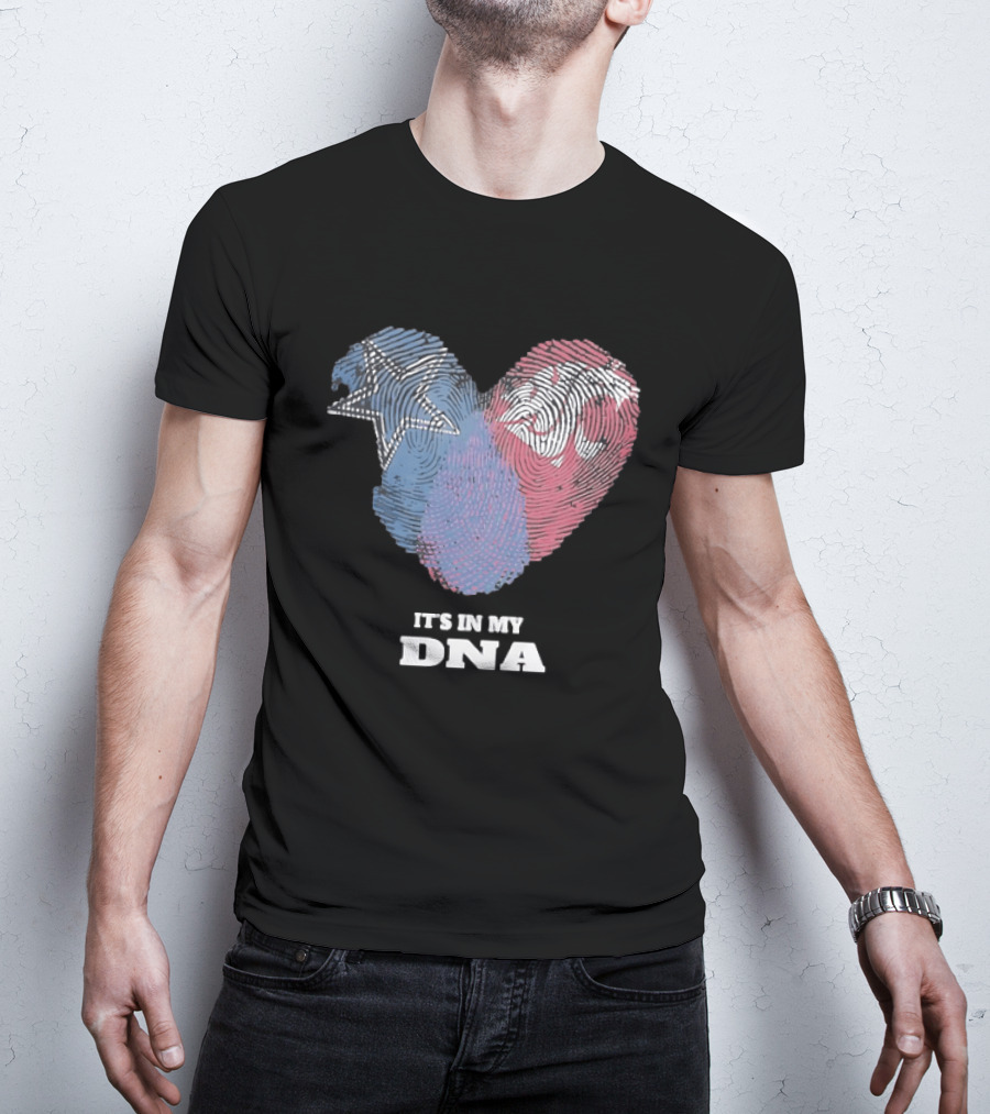 Cowboys Texas Tech Red Raiders It's In My DNA Fingerprint Heart T-Shirt