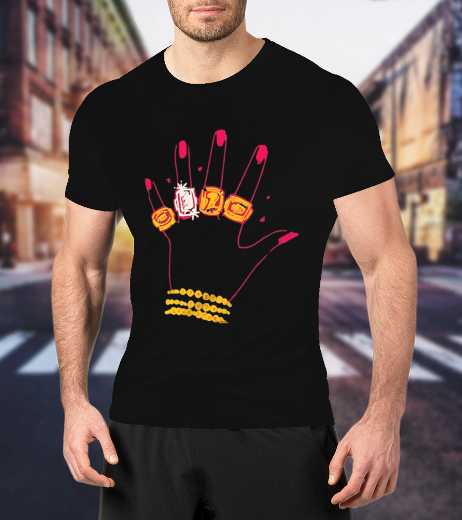 Hand Wearing Rings Bracelets 13 + 87 TNT Love Story T-Shirt