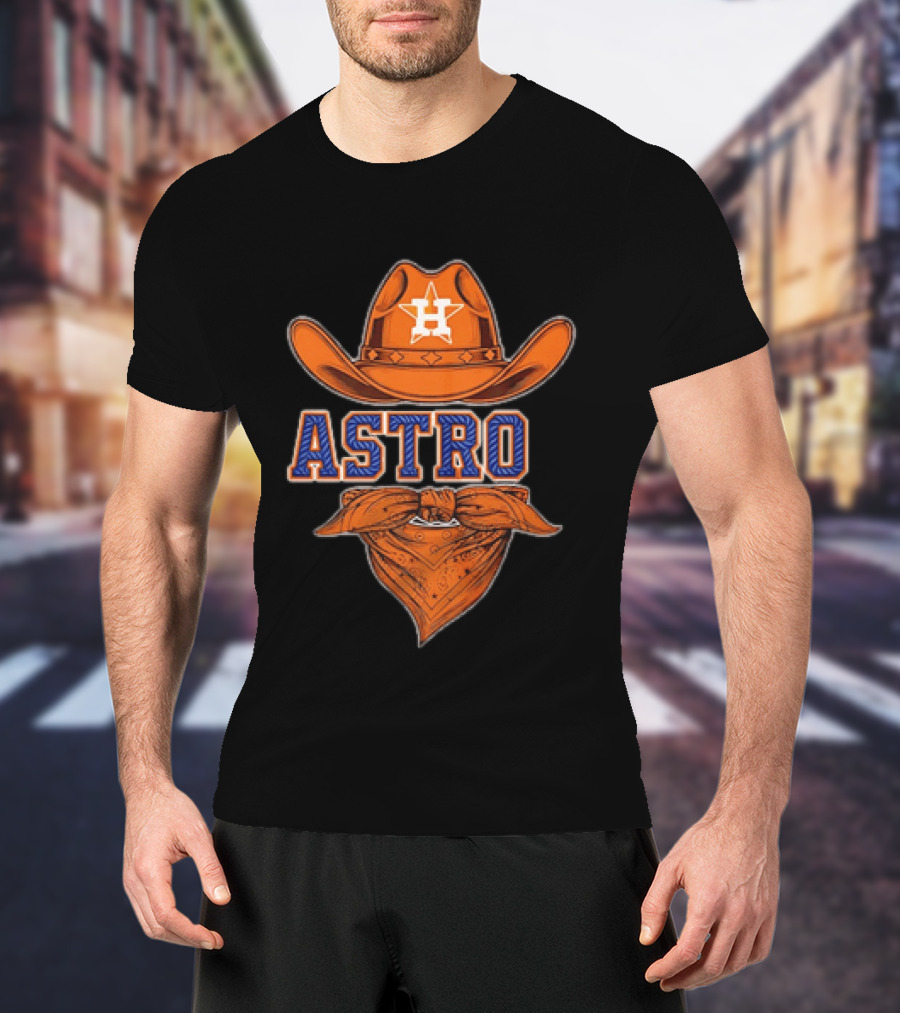 Houston Astros Cowboy Hat Bandana T-Shirt