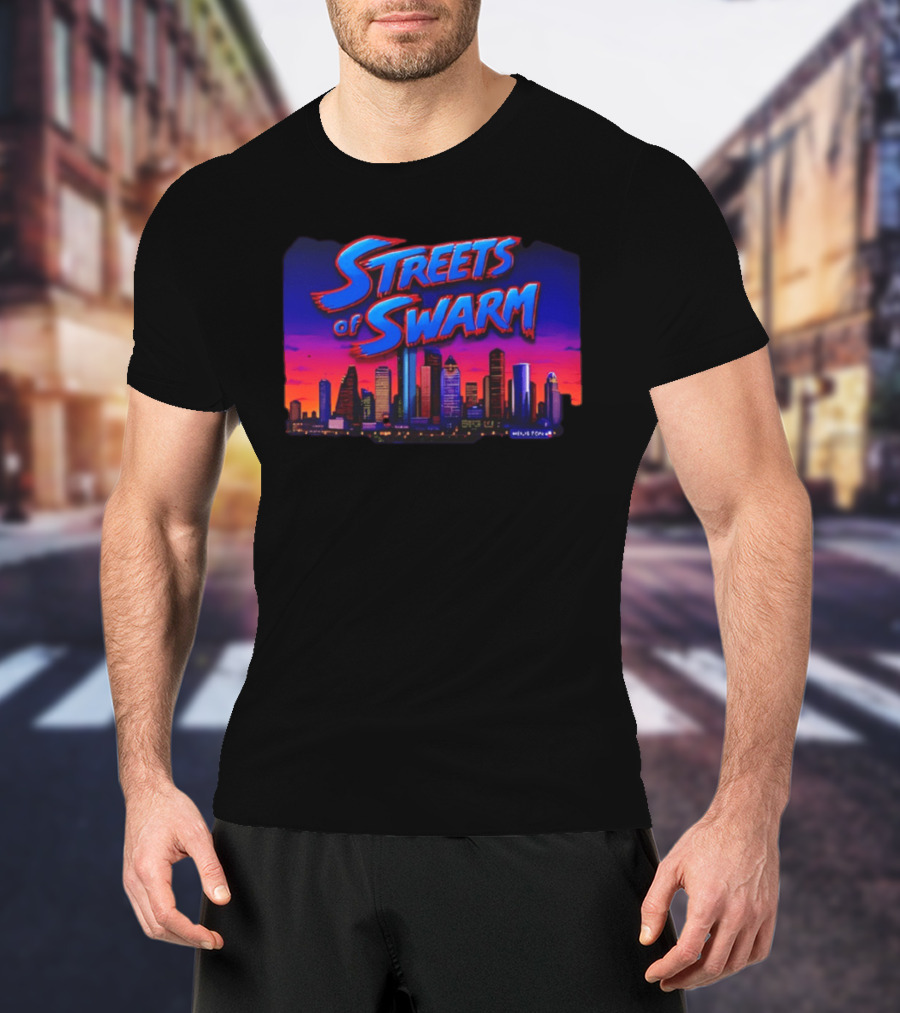 Streets Of Swarm Houston Texans Arcade Skyline Skyline T-Shirt