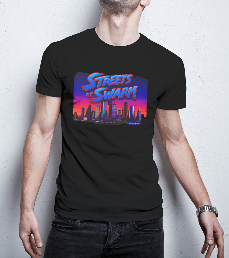 Streets Of Swarm Houston Texans Arcade Skyline Skyline T-Shirt