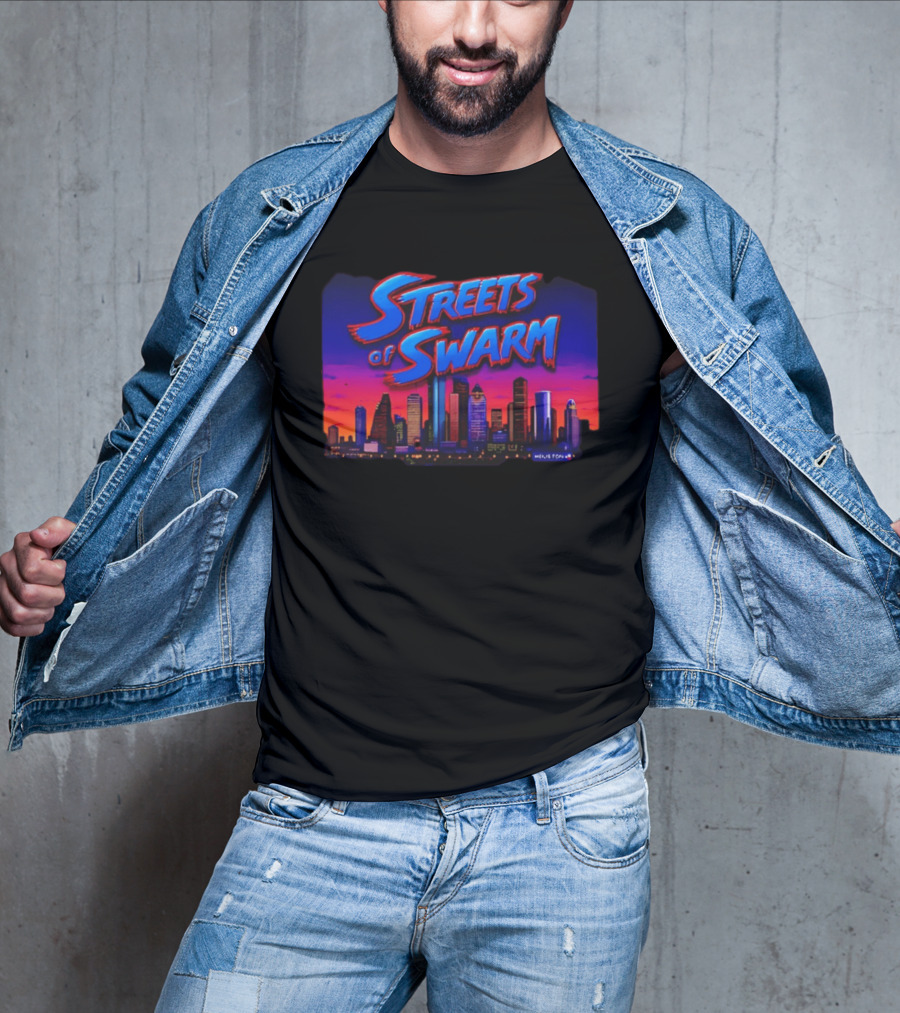 Streets Of Swarm Houston Texans Arcade Skyline Skyline T-Shirt