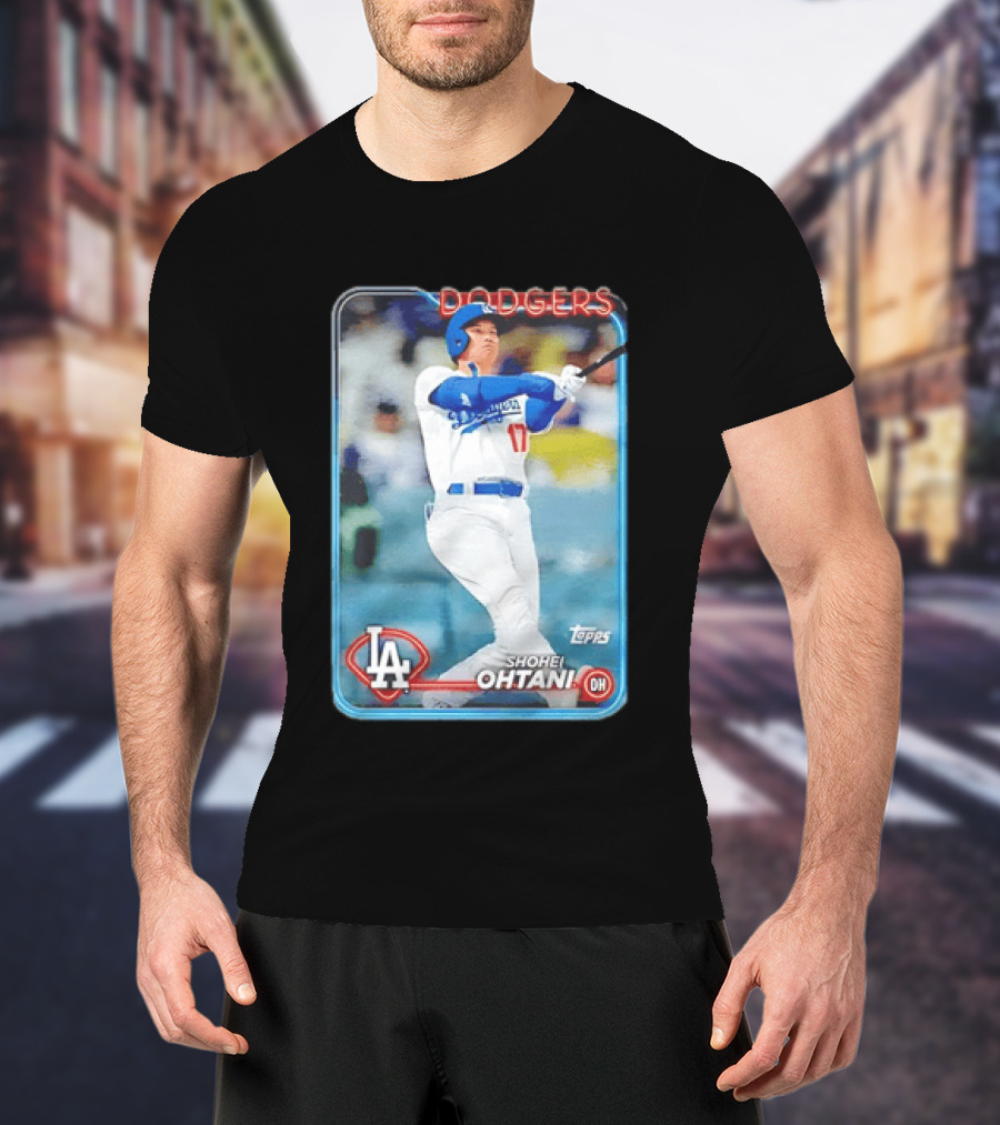Topps Shohei Ohtani LA Dodgers Batter Neon Script T-Shirt