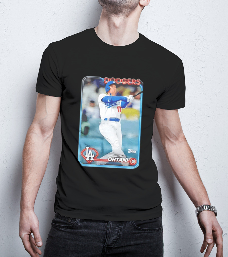 Topps Shohei Ohtani LA Dodgers Batter Neon Script T-Shirt