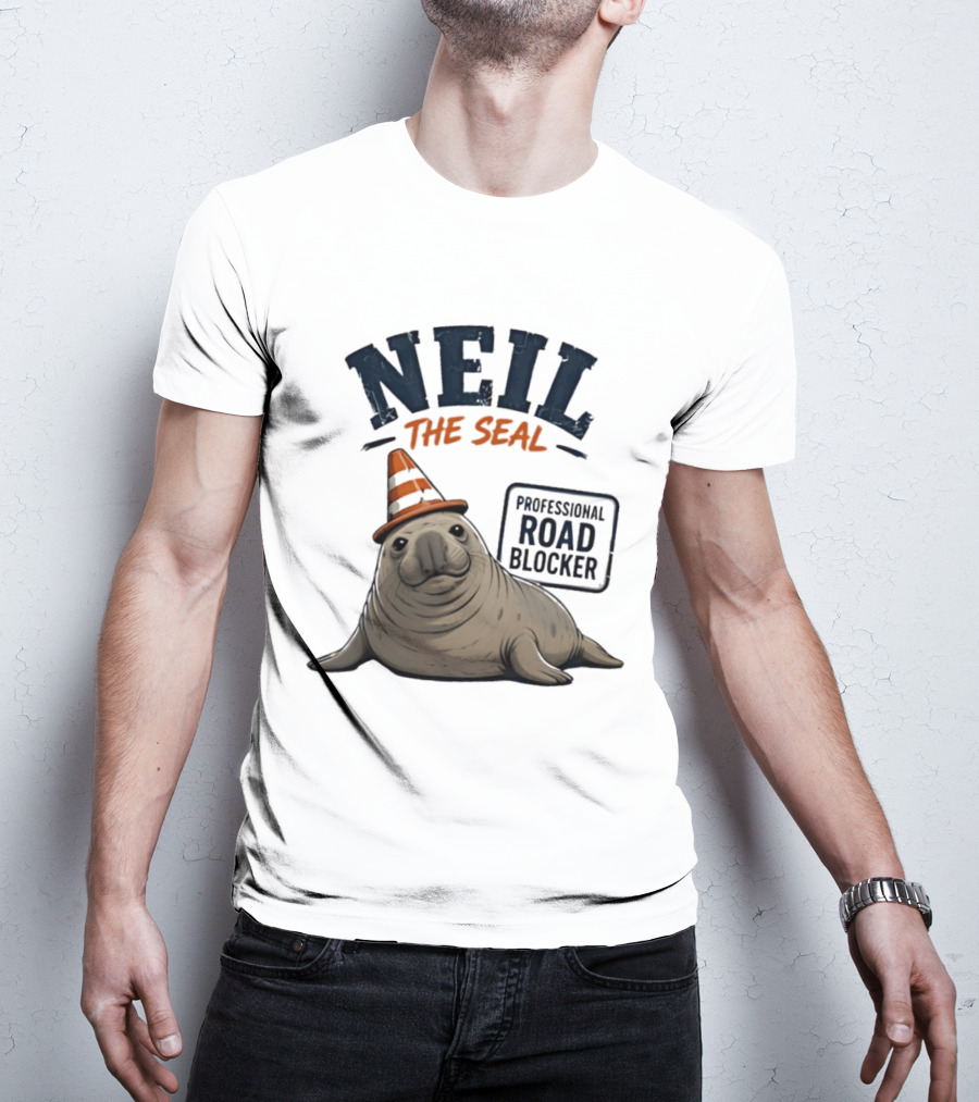 Neil The Seal Traffic Cone Hat Professional Road Blocker T-Shirt