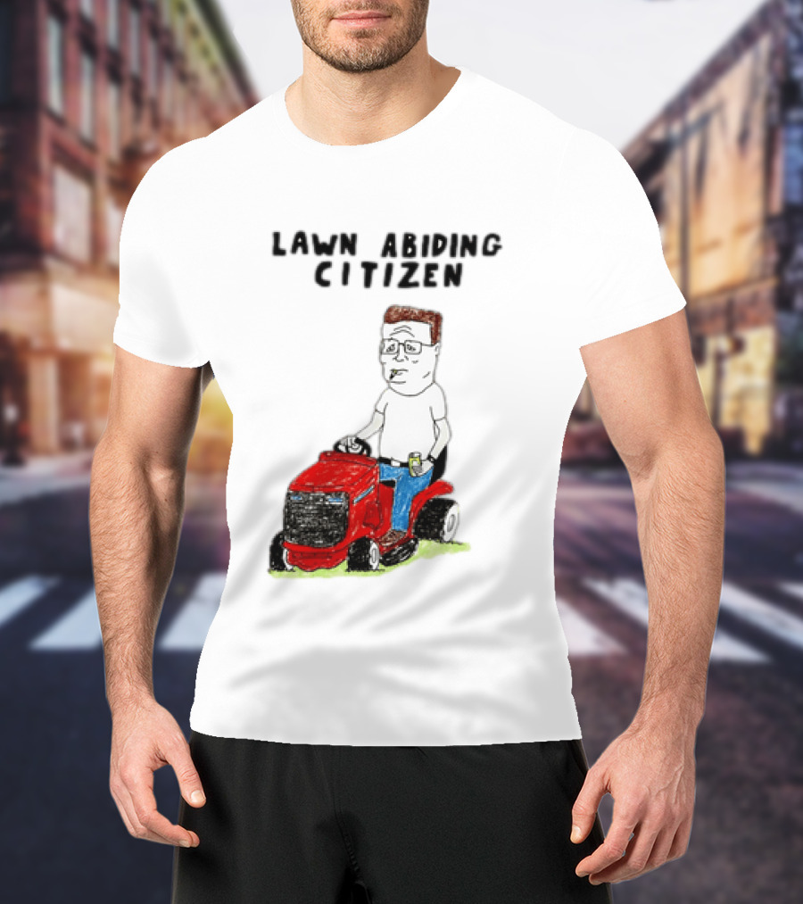 Lawn Abiding Citizen Hank Hill Cartoon Riding Mower Image T-Shirt