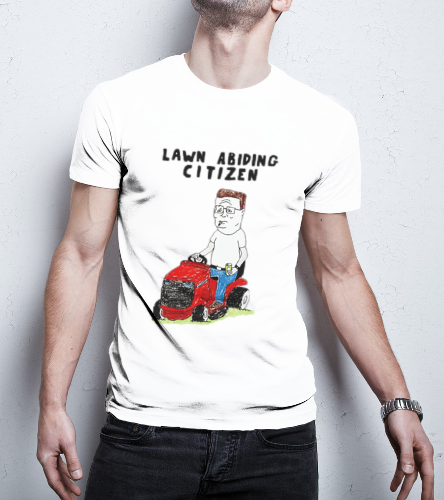 Lawn Abiding Citizen Hank Hill Cartoon Riding Mower Image T-Shirt