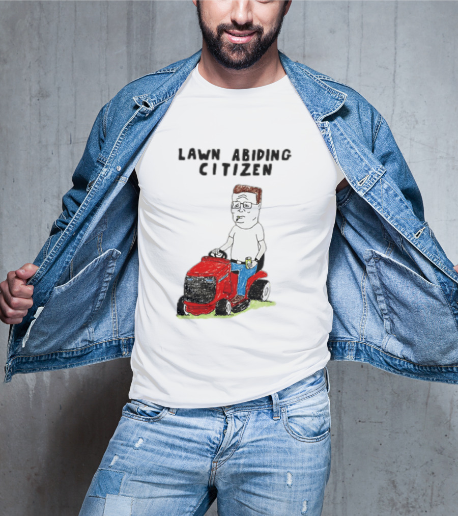 Lawn Abiding Citizen Hank Hill Cartoon Riding Mower Image T-Shirt