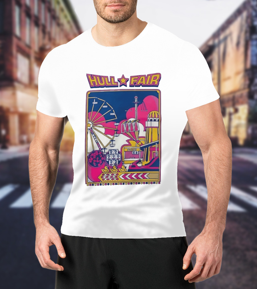 Hull Fair Ferris Wheel Carnival Rides And Helter Skelter T-Shirt