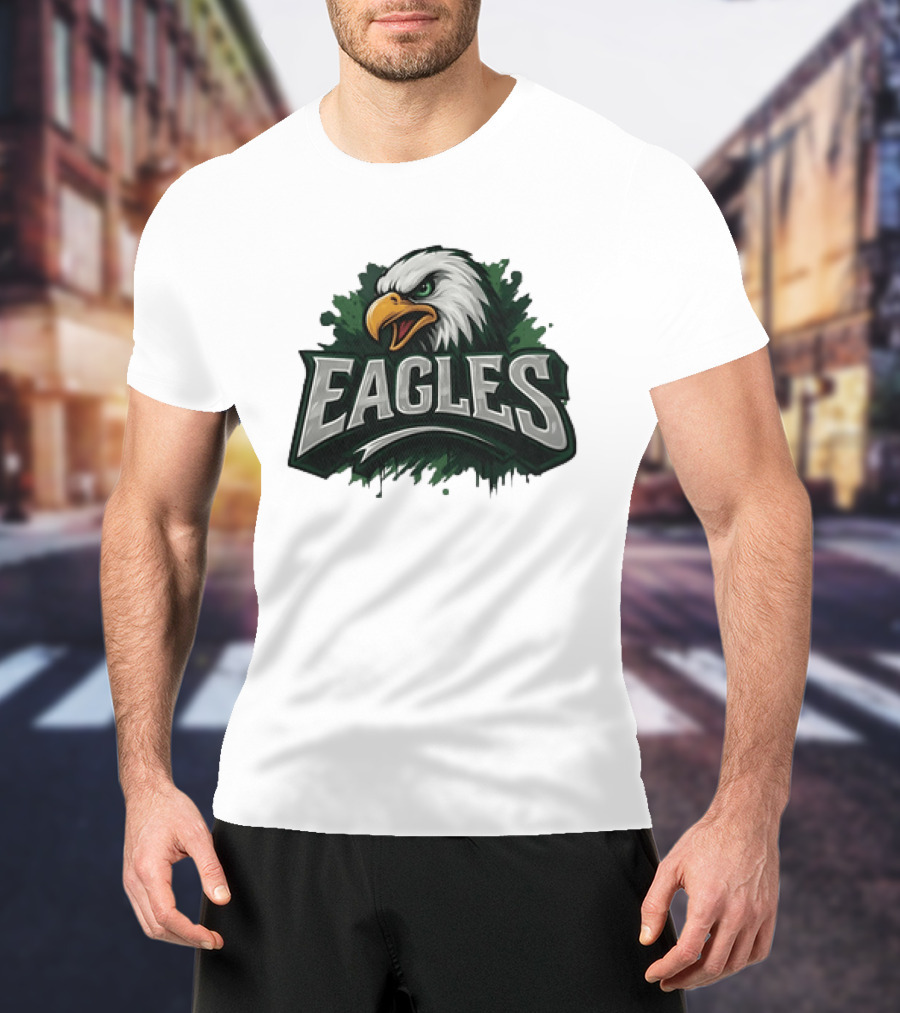 Philadelphia Eagles Distressed Graffiti Style Eagles Head T-Shirt