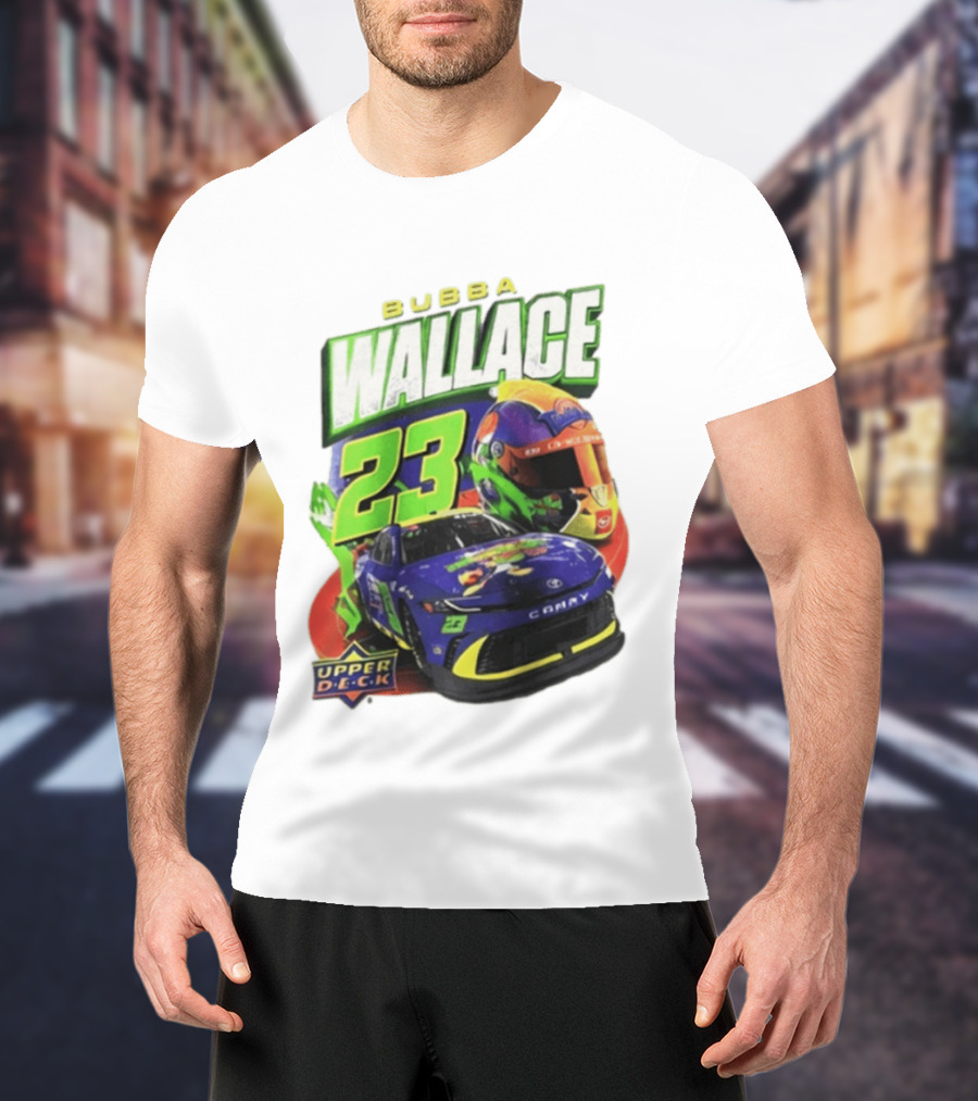 Space Jam's 30th Anniversary Bubba Wallace 23 Upper Deck Racing Car Helmet T-Shirt