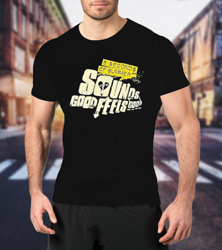 5 Seconds Of Summer Sounds Good Feels Good Heart Arrow T-Shirt