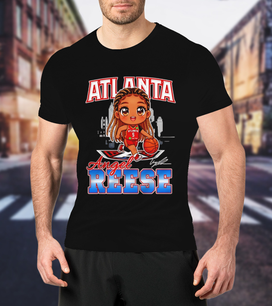 Atlanta Angel Reese Caricature Basketball Player Cartoon T-Shirt