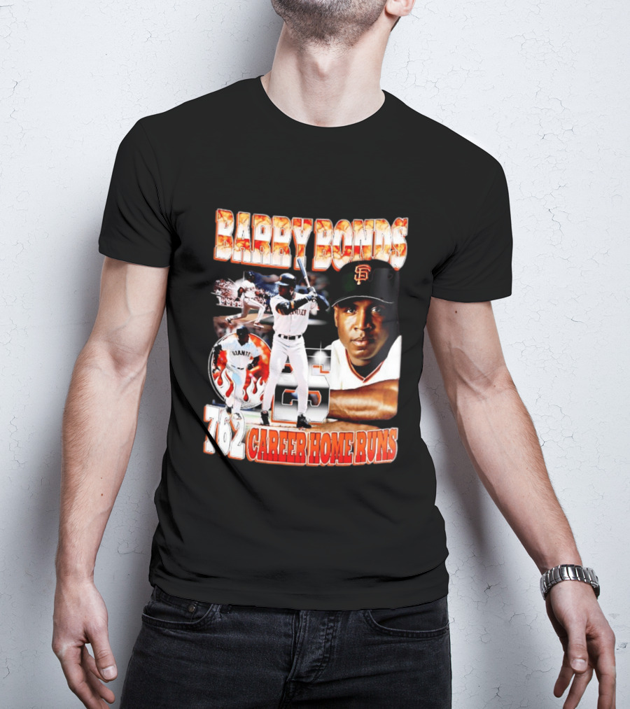 Barry Bonds Giants 25 San Francisco 762 Career Home Runs T-Shirt