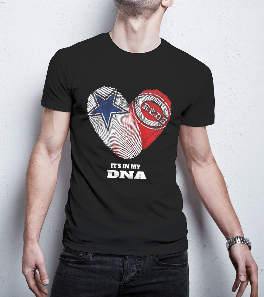 Dallas Cowboys Heart Cincinnati Reds It's In My DNA 2026 T-Shirt
